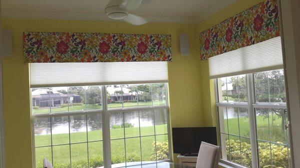 Beautiful Cornices over Hunter Douglas duettes