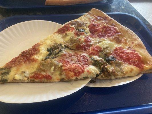 Slice of house pizza: eggplant with ricotta