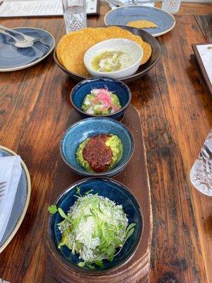 Trio de guacamole & queso