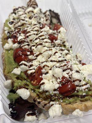 High peaks avocado toast with feta cheese