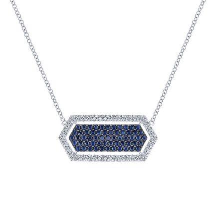 Diamond & Sapphire Bar Necklace