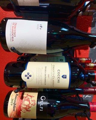 An assortment of fantastic imported wines.