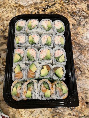 California rolls top 3, and Seattle Roll I think