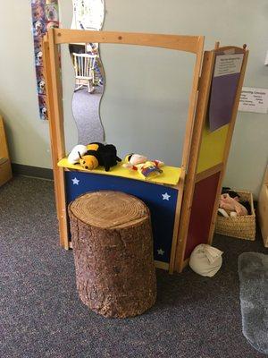 Our puppet theater offers great opportunities for self-expression and dramatic play.