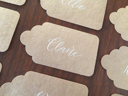 Calligraphy will make name tags or place cards extra special.