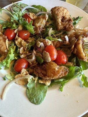 Garlic Glazed Crispy Chicken Salad