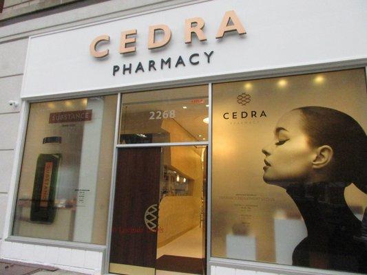 Exterior of Cedra Pharmacy on Upper Westside on Broadway in New York City