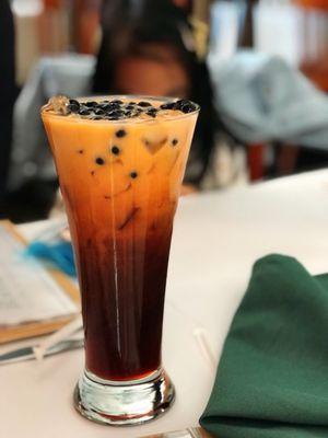 Thai iced tea with tapioca