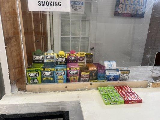 We have a variety of cigarettes and tobacco products