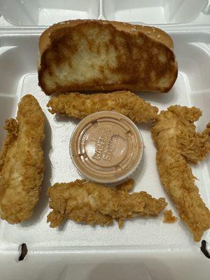 Tiny strips of chicken in a box combo