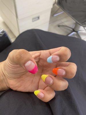 Got my colorful nail tips done for a Vegas Trip! Love them!