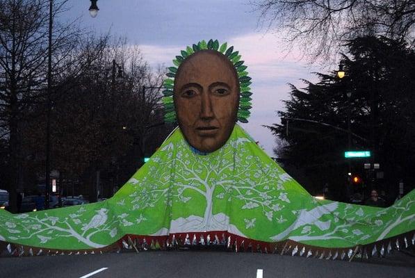 Rhea, the giant puppet featured in the People's Procession