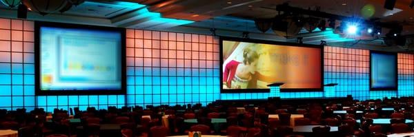 Scene Shop for your corporate event needs: Staging, Drapes, Projections Screens, Green Screens