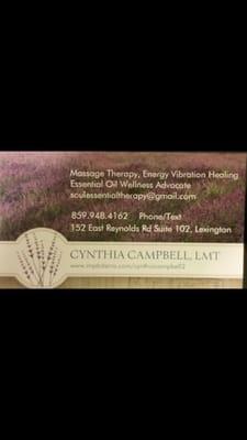 Contact card for Cynthia