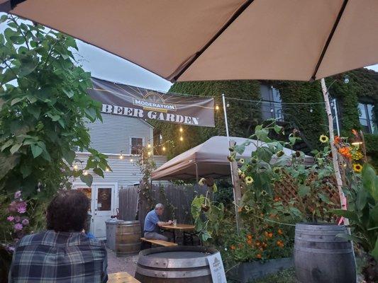 Beautiful back outdoor seating. Right near the back parking lot.