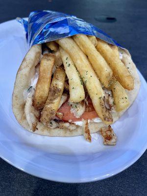 Grilled chicken gyro