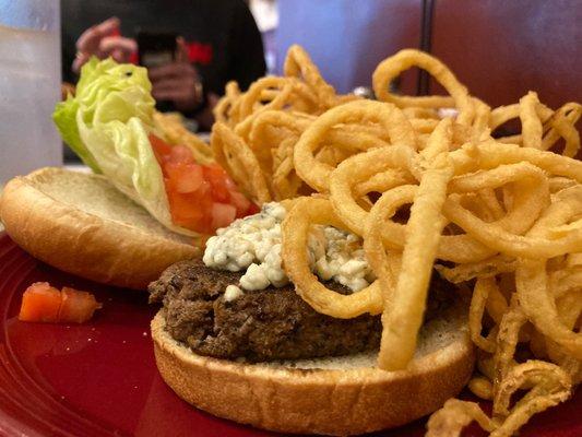 Onion Rings and Cajun Burger