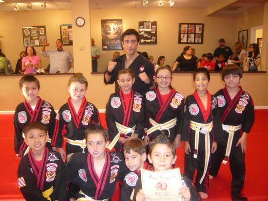 The kids in karate at www.myreddragon.com La Verne's best karate and self defense program for kids and adults.