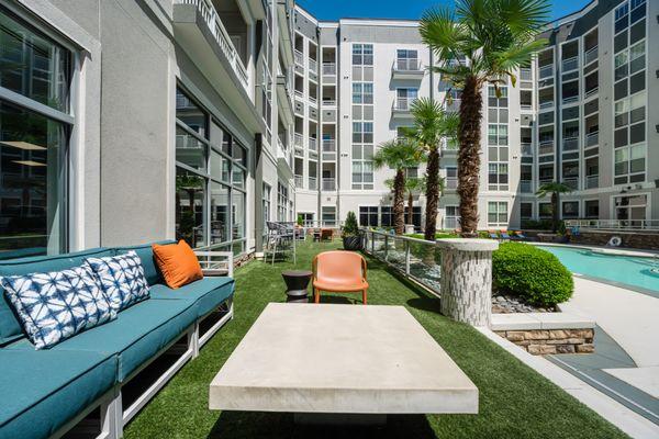 Poolside lounge area