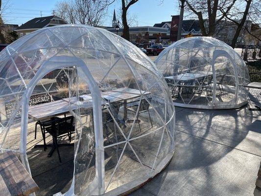 Winter dome seating that is heated