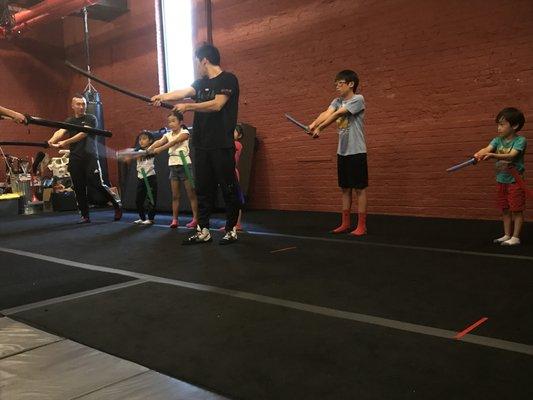 My children loves learning Samurai way of using sword