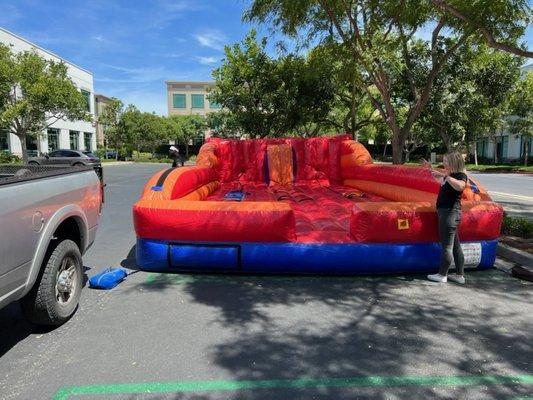 Here's our Bungee Run setup yesterday for Service Now's Company Games!!