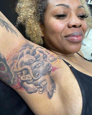 Armpit tattoo. Medusa...