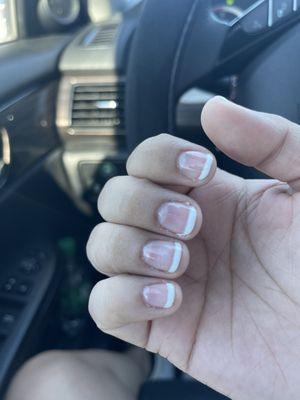 French tip not constant.