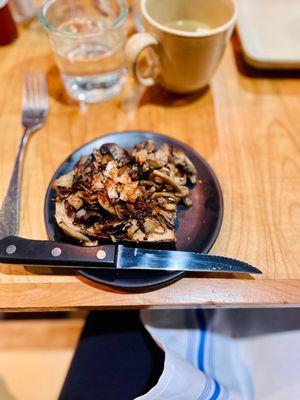 Mushroom Toast black garlic aioli, pickled daikon, togarashi, spent grain bread