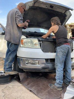 Working on a customer ford truck