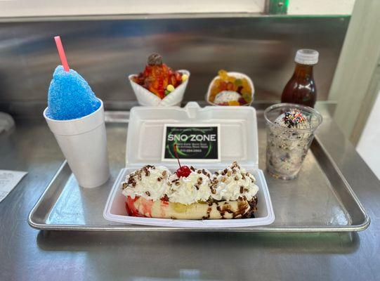 Banana Split, Shaved Ice, Ice Cream & Mangonada Special