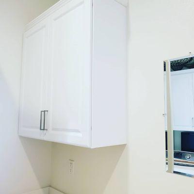 Laundry room cabinet install