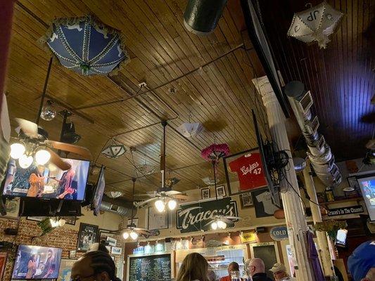 Umbrellas on ceiling