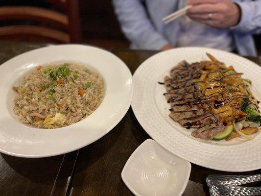 Surf and Turf and Chicken fried rice