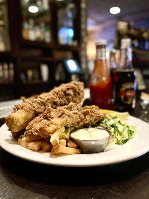 Fish and Malt Vinegar Chips. So crispy and delicious!