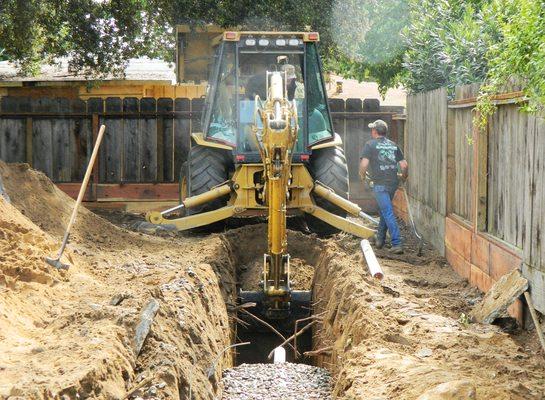 Trenching & Digging-in for Water Line