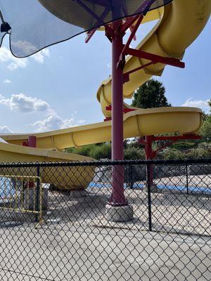 The yellow flume slide