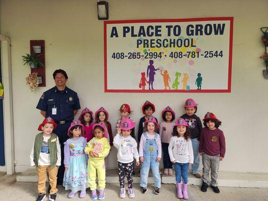 Today, we had a special visit from the fire Marshall for a fire safety presentation.