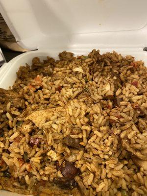 Huge portion of jambalaya!