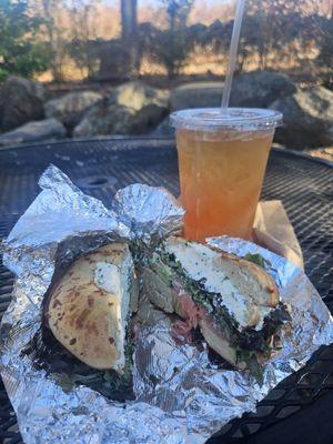 Lox Bagel and Arnold Palmer