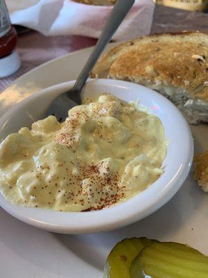 Turkey Reuben and potato salad