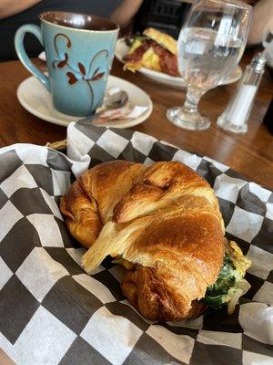 Egg and Cheese Croissant Breakfast