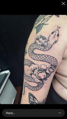 snake in half sleeve