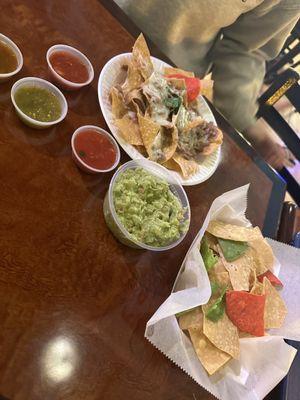 Nachos and Guacamole And Chips