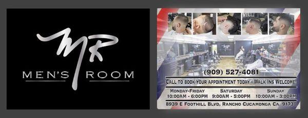 Mens room barbershop post cards