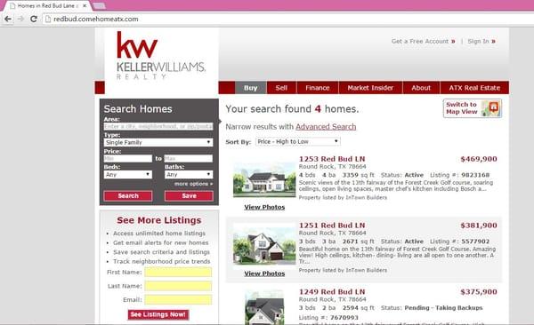 Search for homes in Austin TX and the surrounding area on our website www.comehomeatx.com