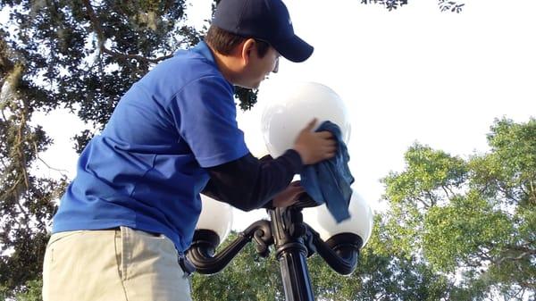 Light Pole Cleaning