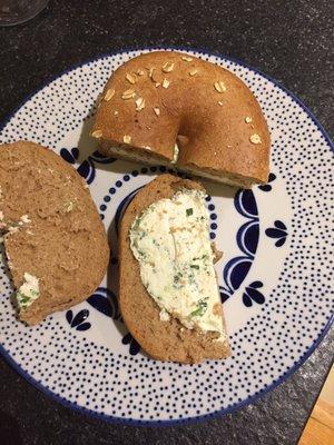 Sad cream cheese/bagel ratio