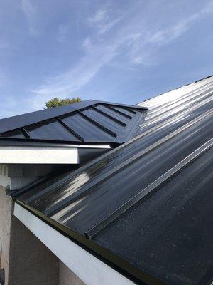 Front dormer with ridge cap.