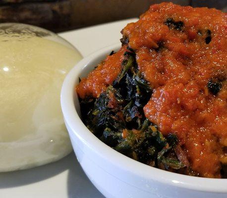 vegetable soup with pounded yam